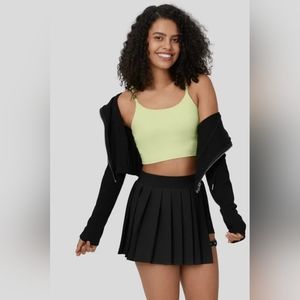 Breezeful High Waisted Pleated 2-in-1 Side Pocket Adjustable Buckle Skirt